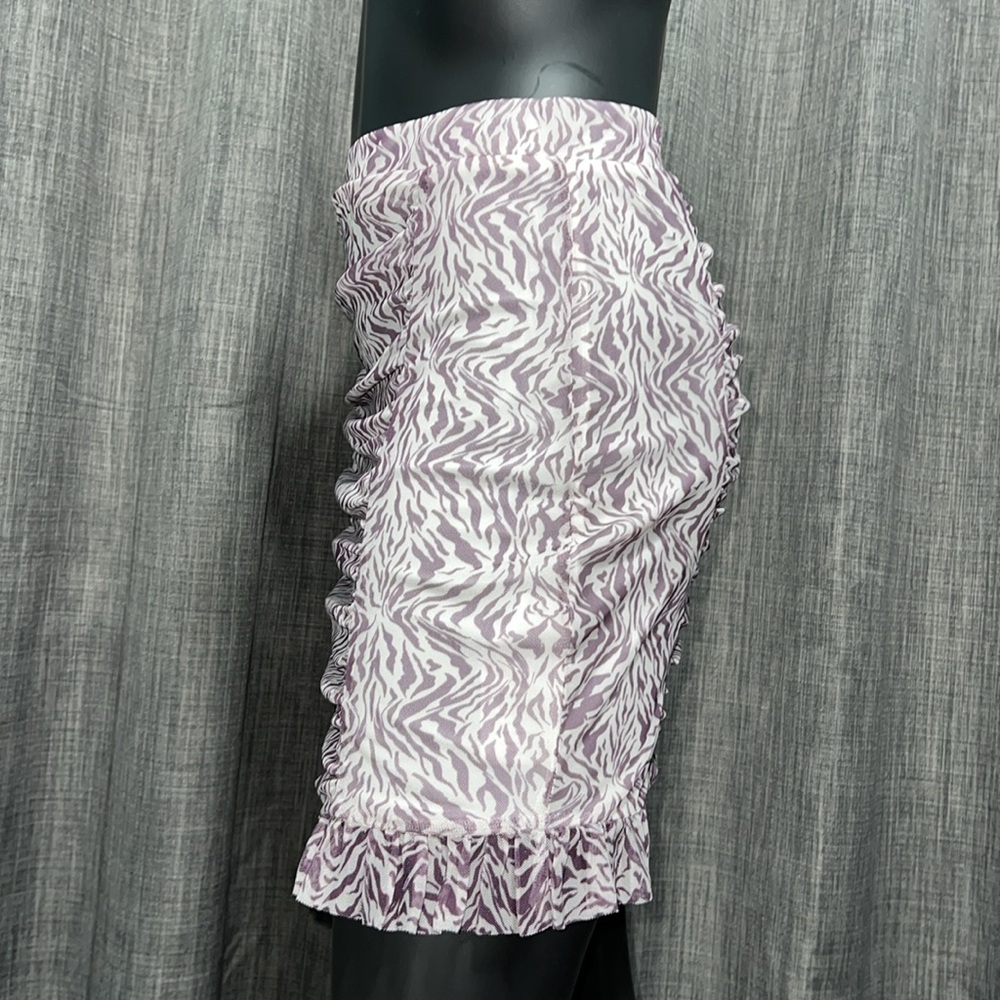 NWOT Free People Romi Mesh Ruffle Mini Skirt Zebra Combo S - Picture 5 of 8